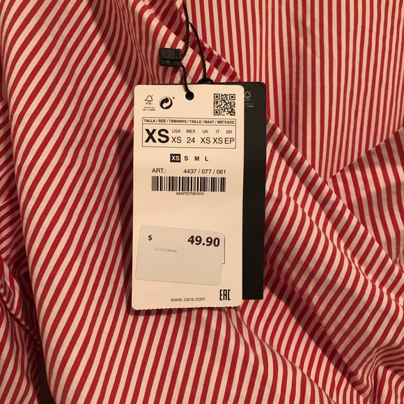 ⚠️ENDING SOON Zara Striped Wrap Shirt in Red - Picture 8 of 11
